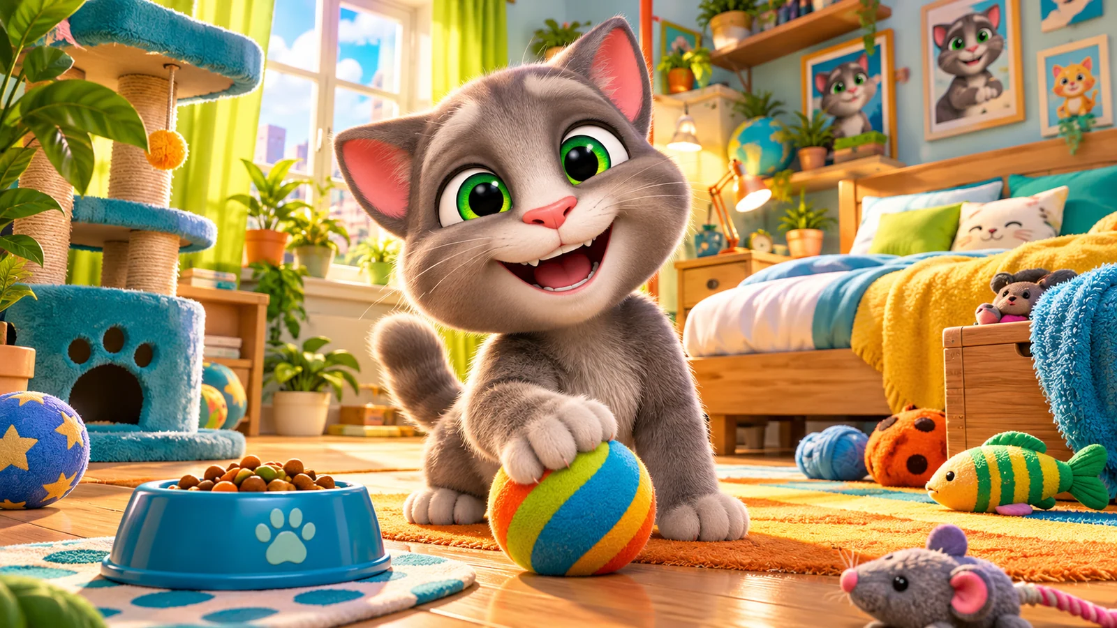 My Talking Tom game-inspired editorial illustration